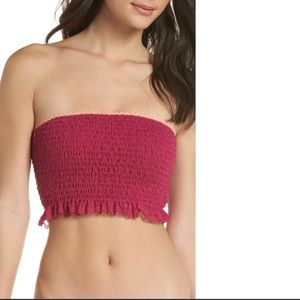Intimately Free People Callie Ruching Pink Bandeau Top